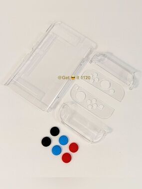 Nintendo Switch Clear Cover Case + Soft Silicon Thumb Cover